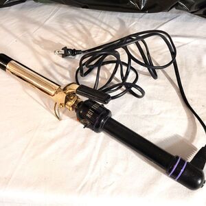 Hot Tools 1181 1"  Gold Curling Iron Adjustable Heat On/off Switch Tested